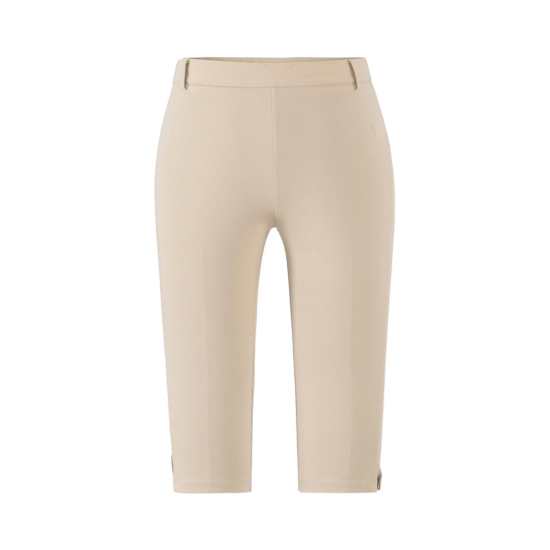 Women's high-waisted capri stretch pants with a slim silhouette and leg slit Amarae