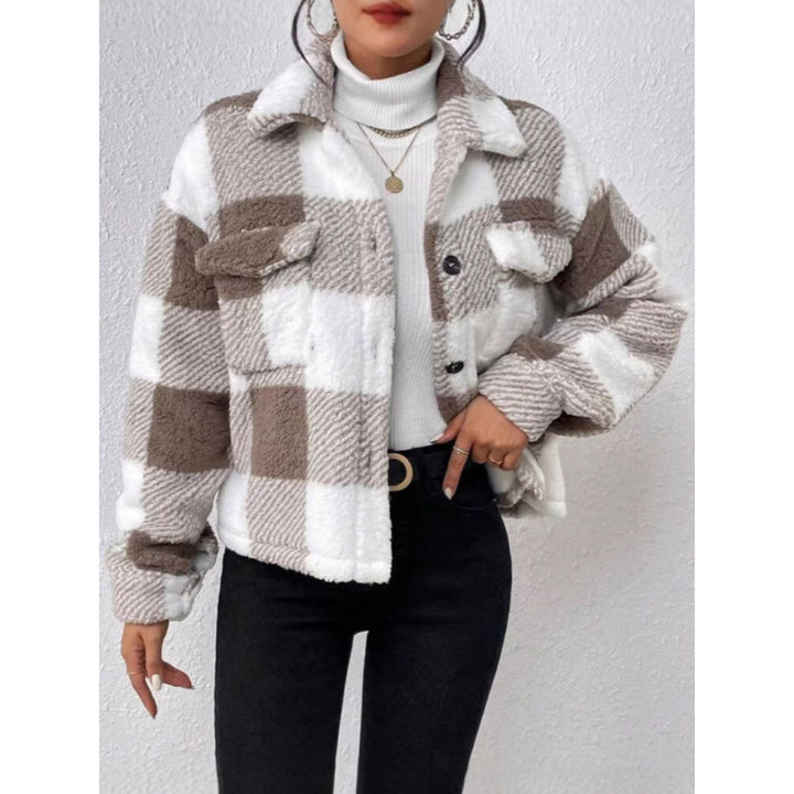 Fleece jacket for women with check pattern Lune London