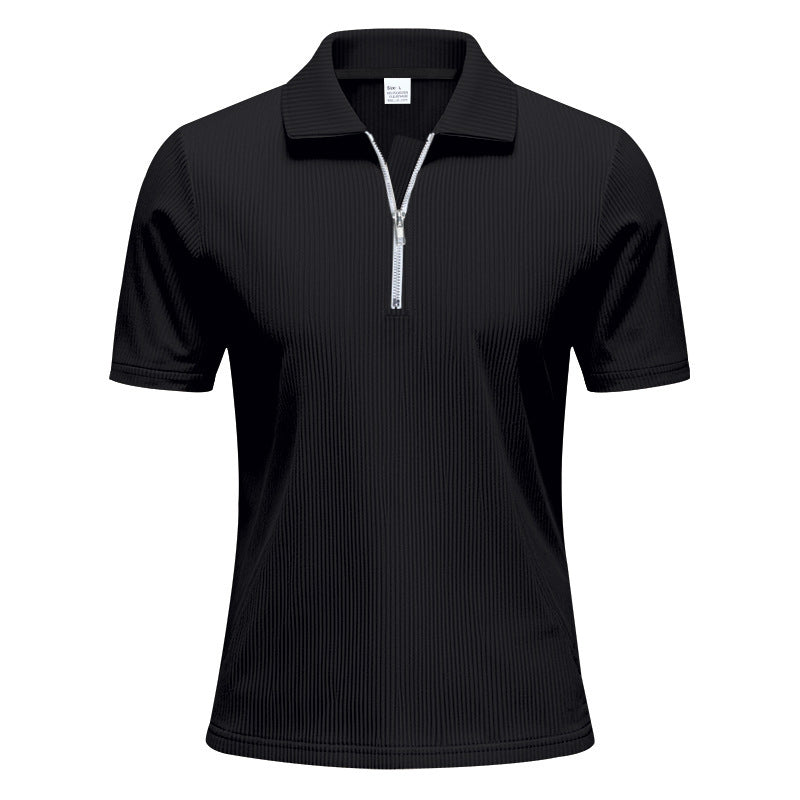 Men's short sleeve sports polo with zipper Lune London