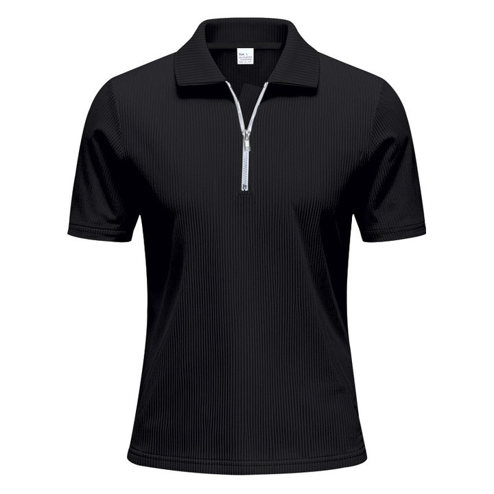 Men's short sleeve sports polo with zipper Lune London