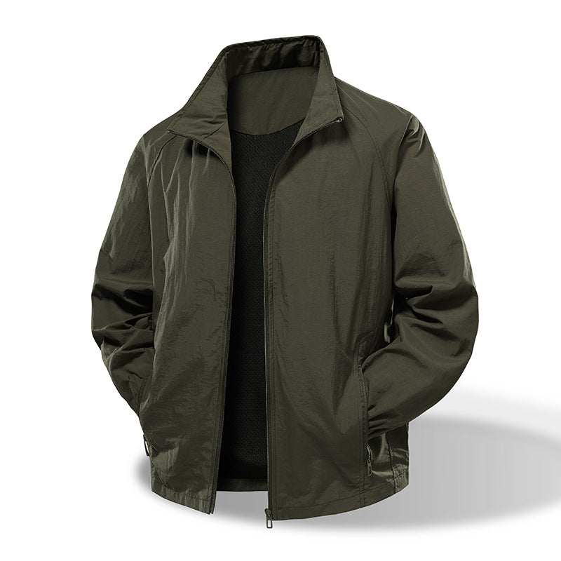 Men's Ultralight Windbreaker with Breathable Mesh Lining and Concealed Zipper Amarae