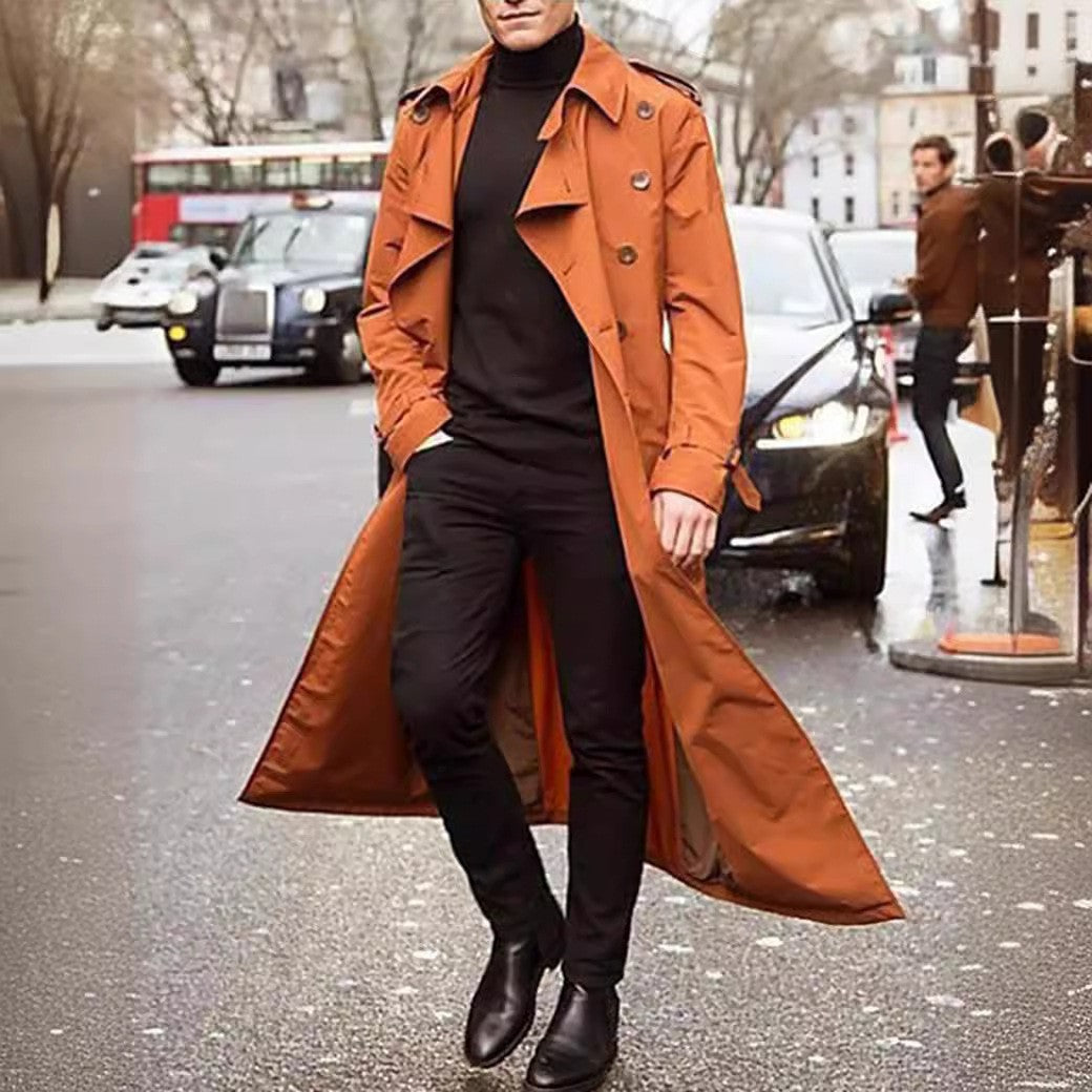 Men Elegant Long Trench Coat Amarae