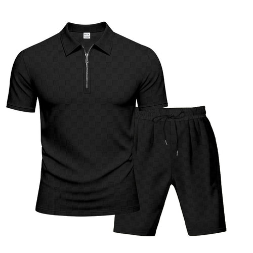 Men's Short Sleeve Sports Set with High-Quality Structured Design Amarae