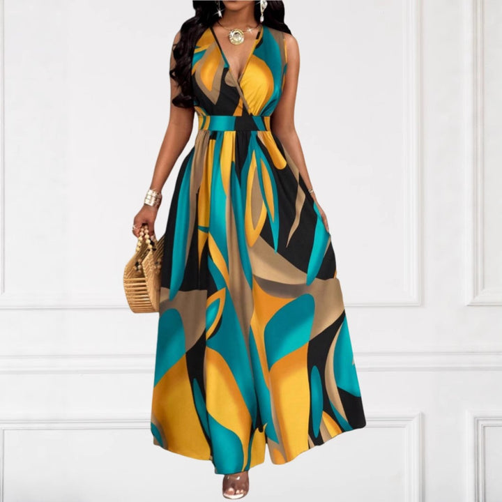 Lune London Elegant V-neck Maxi Dress