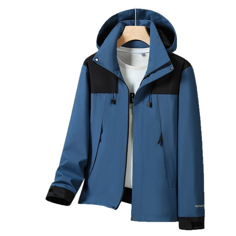 Men's Lightweight Softshell Jacket with Contrast Shoulder, Adjustable Hood and Water-Repellent Membrane Amarae