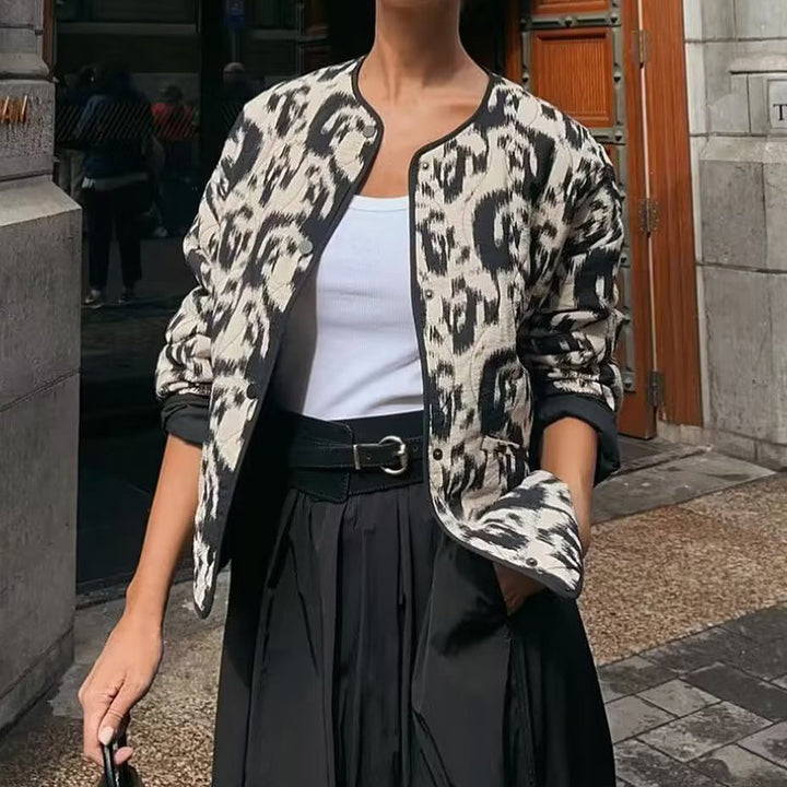Urban women's lined bomber jacket with unique pattern Lune London