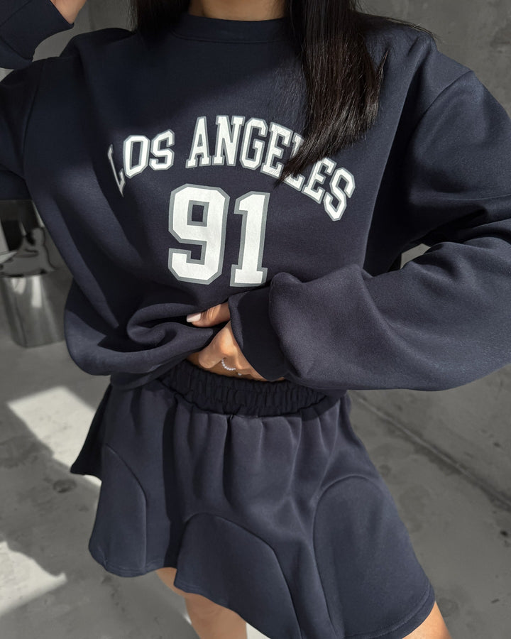 Lune London women's sporty sweater and skirt set