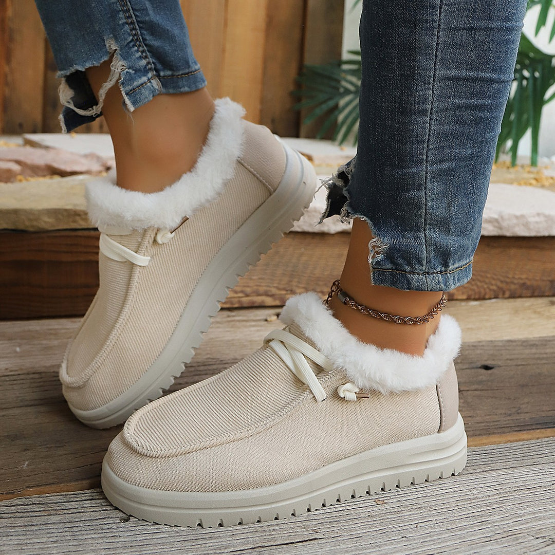 Women's Insulated Slip-On Mules with Teddy Lining and Textured Platform Sole Amarae