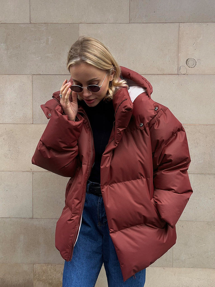 Fashion parka for women with electric hood insert and elastic waist Lune London