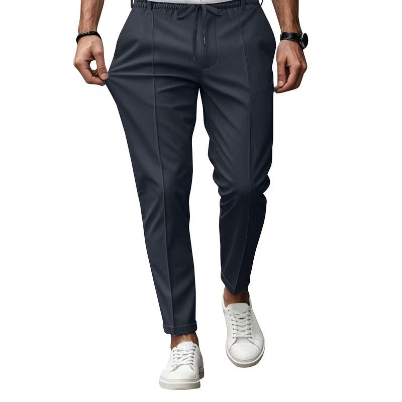 Men's elegant casual pants with elastic waistband and side pockets Lune London