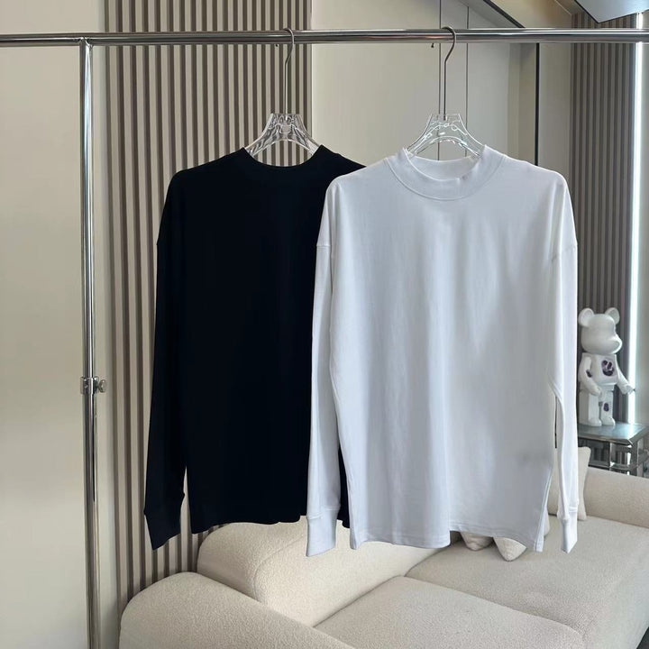 Long sleeve women's t-shirt with a high neck design and chic and stylish details