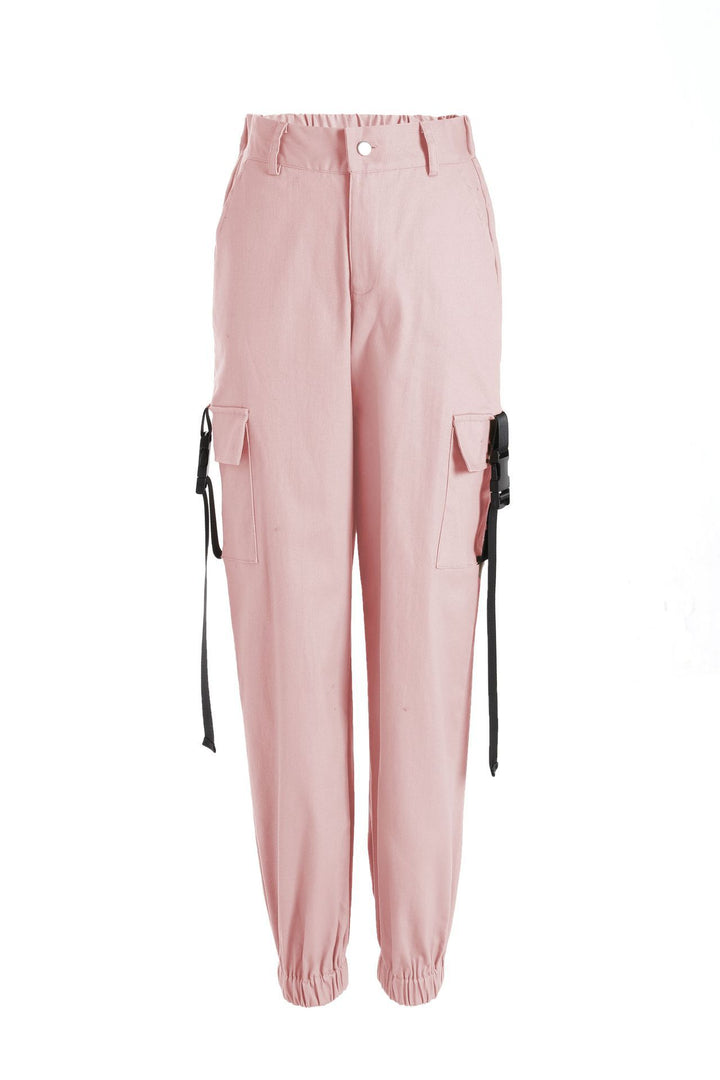 Women’s cargo pants with elastic waist and practical side pockets Lune London