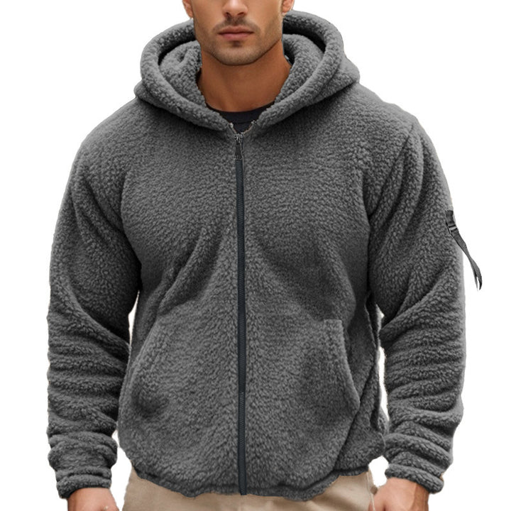 Cozy fleece jacket for men with hood Lune London