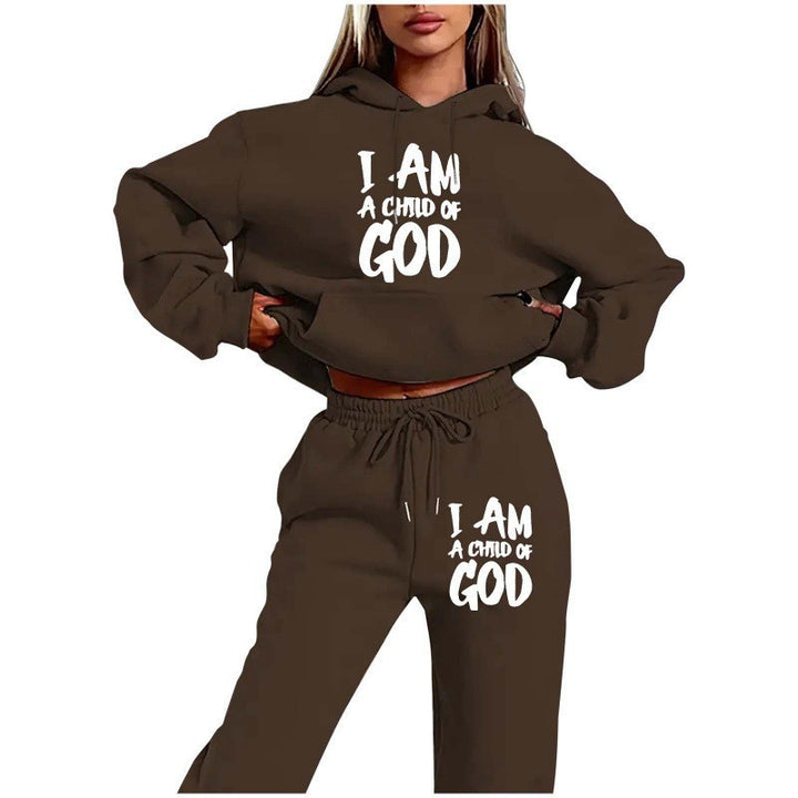 Women's hoodie sweatshirt with urban lettering and comfortable pants Chic & Stil