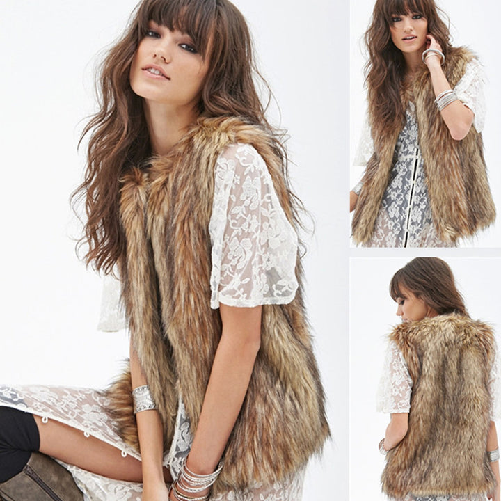 Ladies Elegant Faux Fur Vest Chic and Stylish