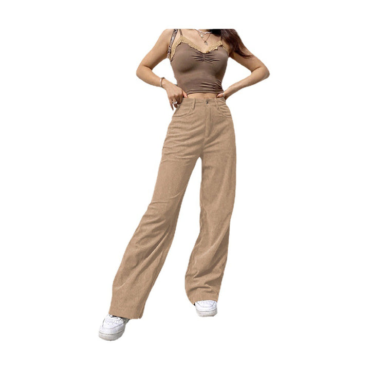 Women's high-waisted wide waistband pants in retro style Amarae