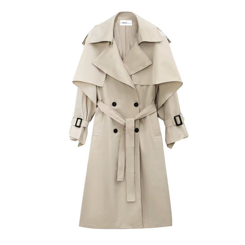Manteau trench élégant pour femmes avec ceinture et col surdimensionné Chic & Stil