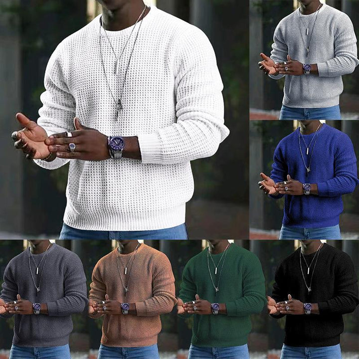 Structured knit pullover for men in soft material Lune London