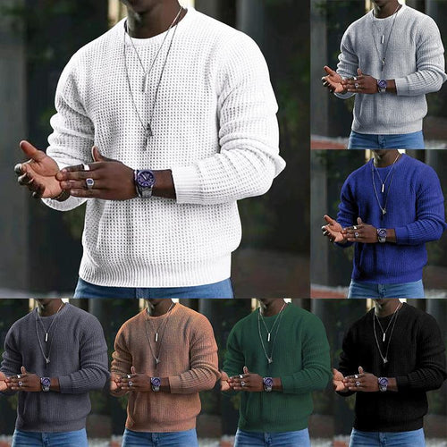 Structured knit pullover for men in soft material Amarae