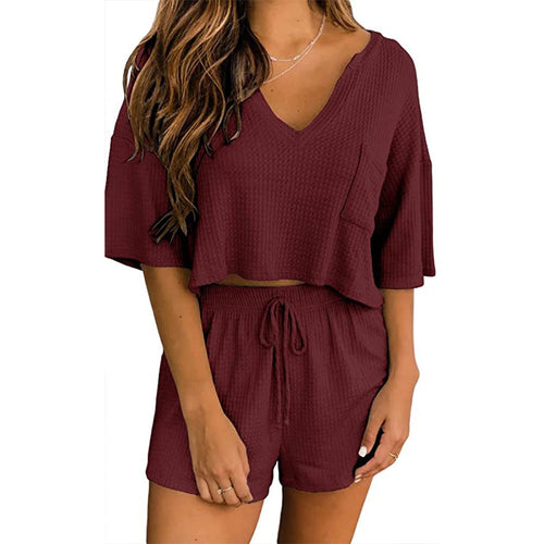 Amarae Women's Waffle Knit Loungewear Set