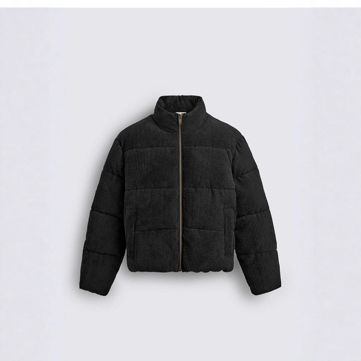 Men's short quilted jacket in cord structure with high stand-up collar Amarae