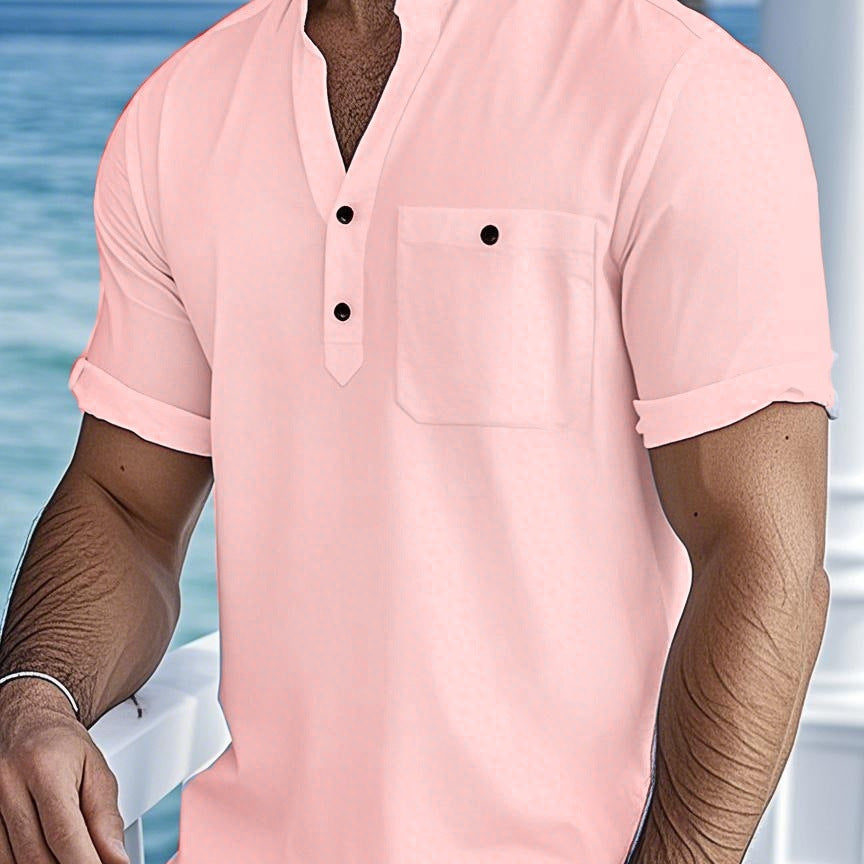 Casual short-sleeve shirt for men with button closure Amarae