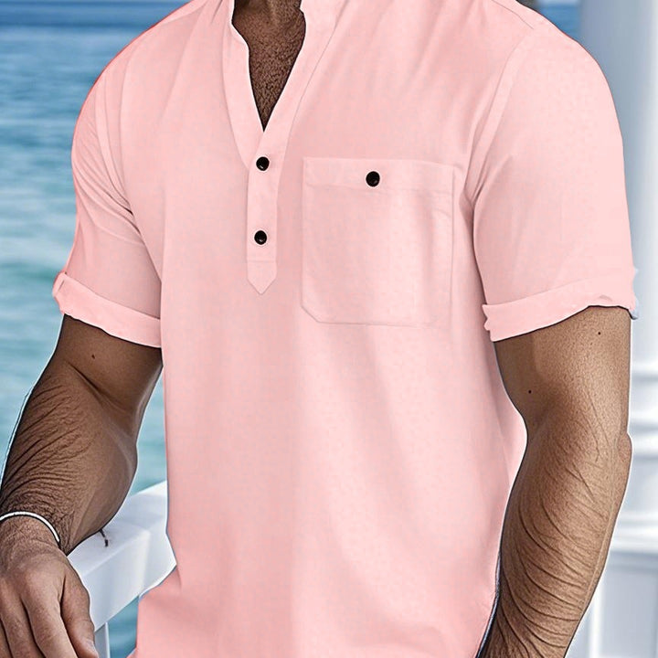 Casual short-sleeve shirt for men with button closure Amarae