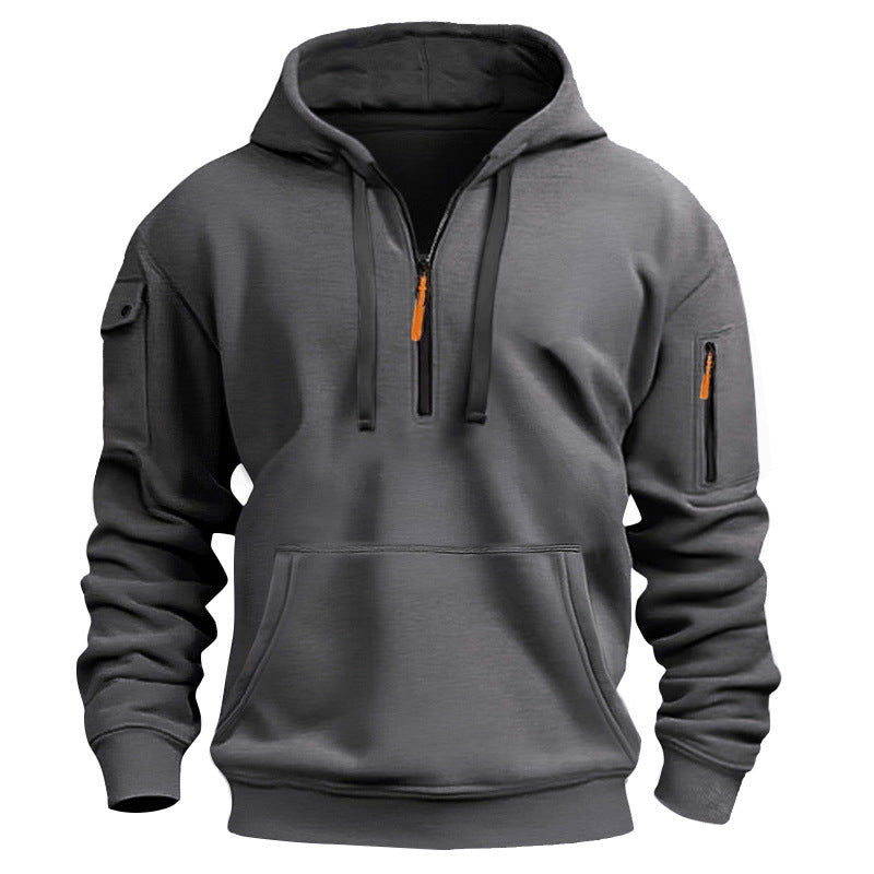 Men's hoodie with practical zipper and side pockets Chic and style