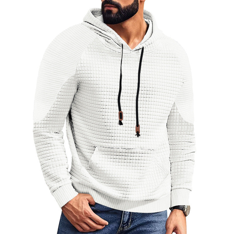 Men's trendy hooded sweatshirt with textured design and kangaroo pocket Lune London