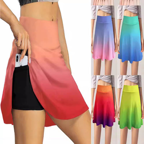 Skater skirt for women with fluid color gradient and comfortable elastic waistband Amarae