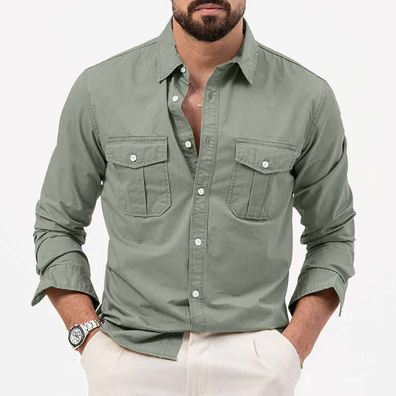 Men's shirt with two chest pockets, Kent collar and classic fit Amarae