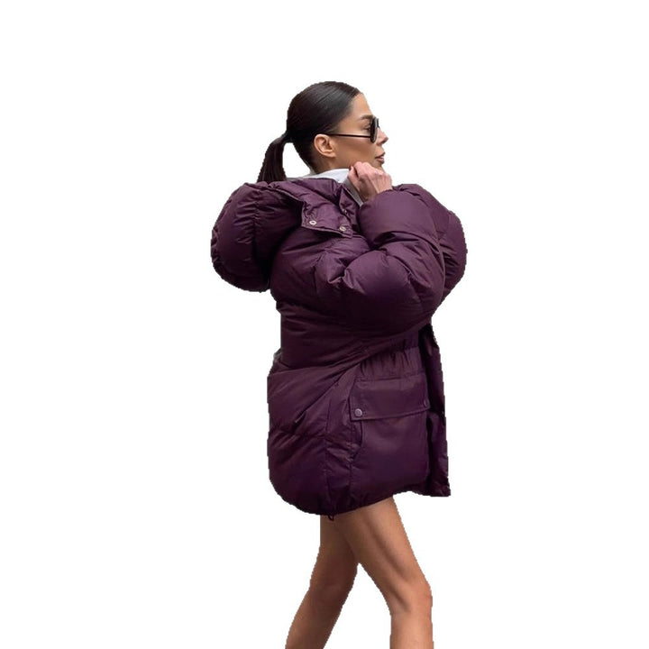 Women's Oversize Quilted Jacket with Hood and Padded Thermal Lining Amarae