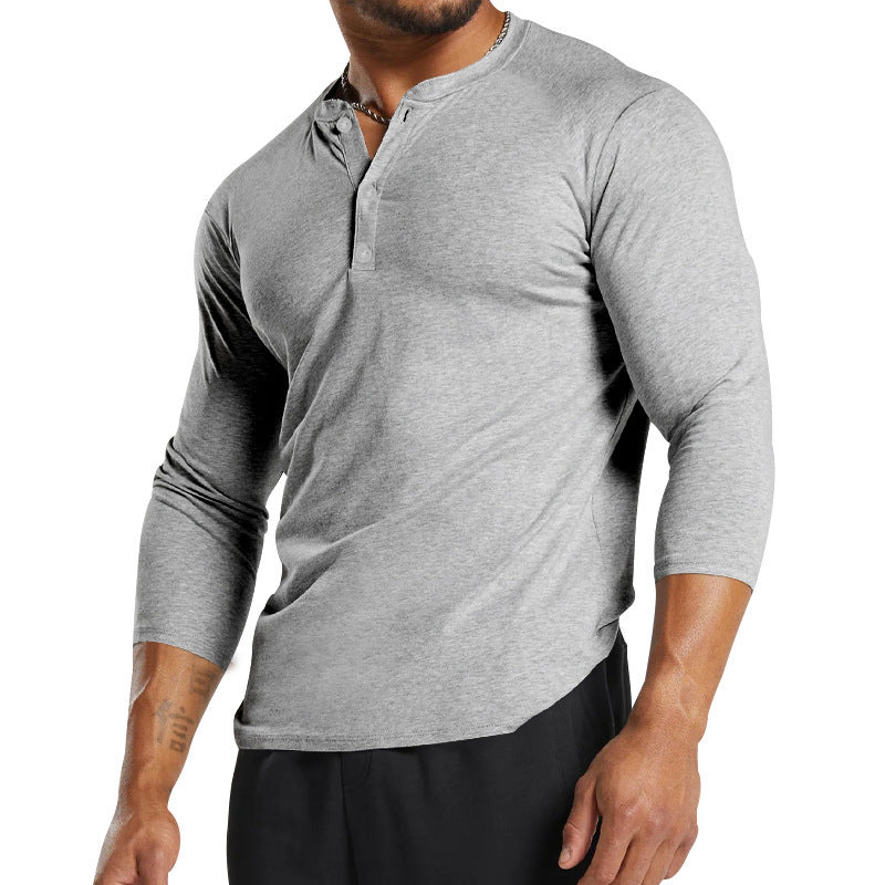 Men's Long Sleeve Henley Shirt with Breathable Material and Modern Cut Lune London