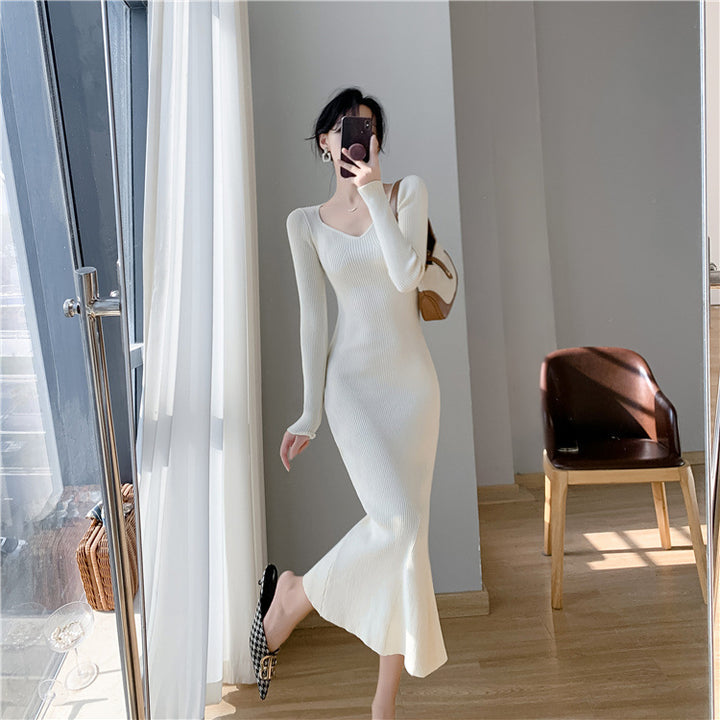 Ladies_maximal_Ribbed_Sweater_Midi_Dress_Lune London