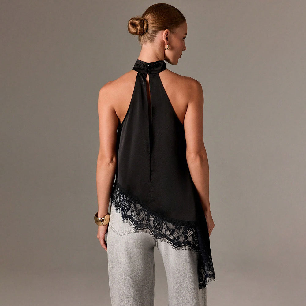 Elegant halter top for women with refined lace finish Chic & Stil