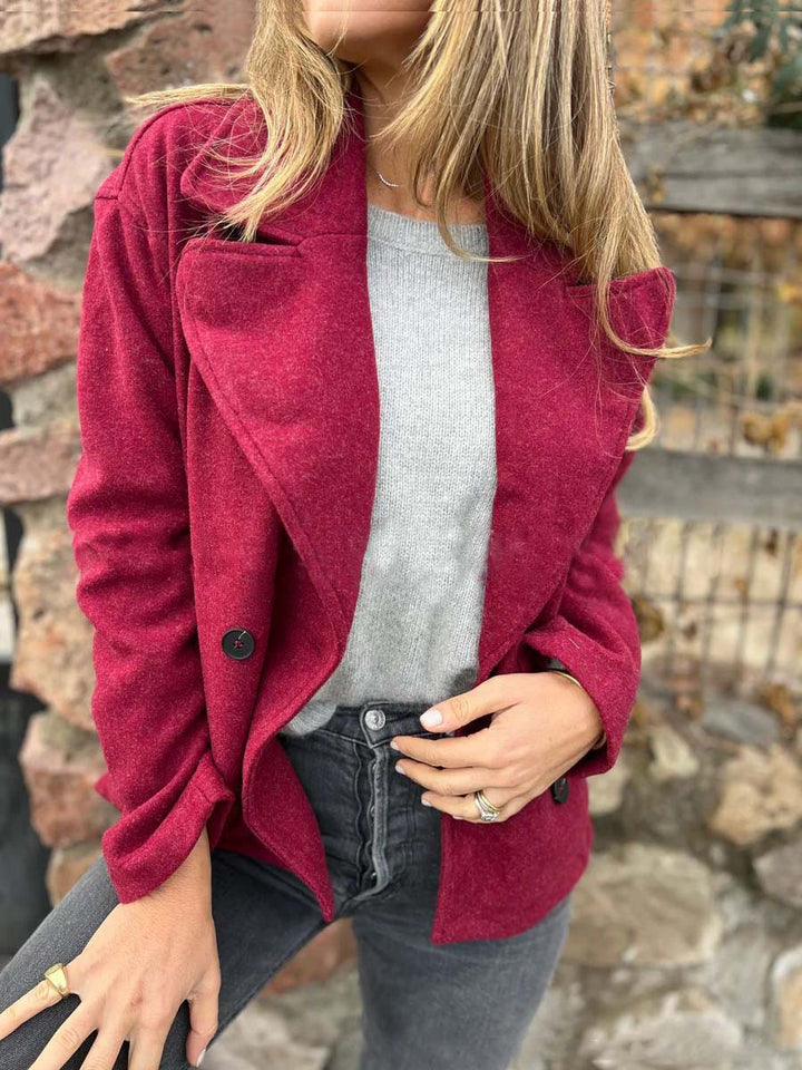 Ladies classic wool double-breasted coat Lune London