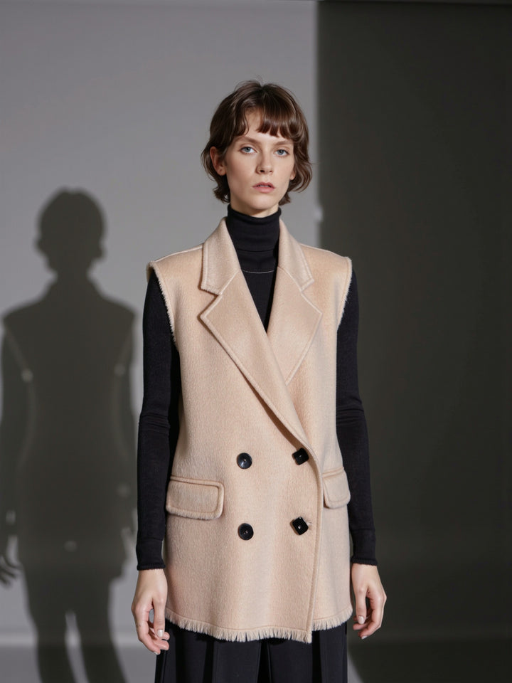Gilet élégant et décontracté pour femmes avec double rangée de boutons Chic & Stil