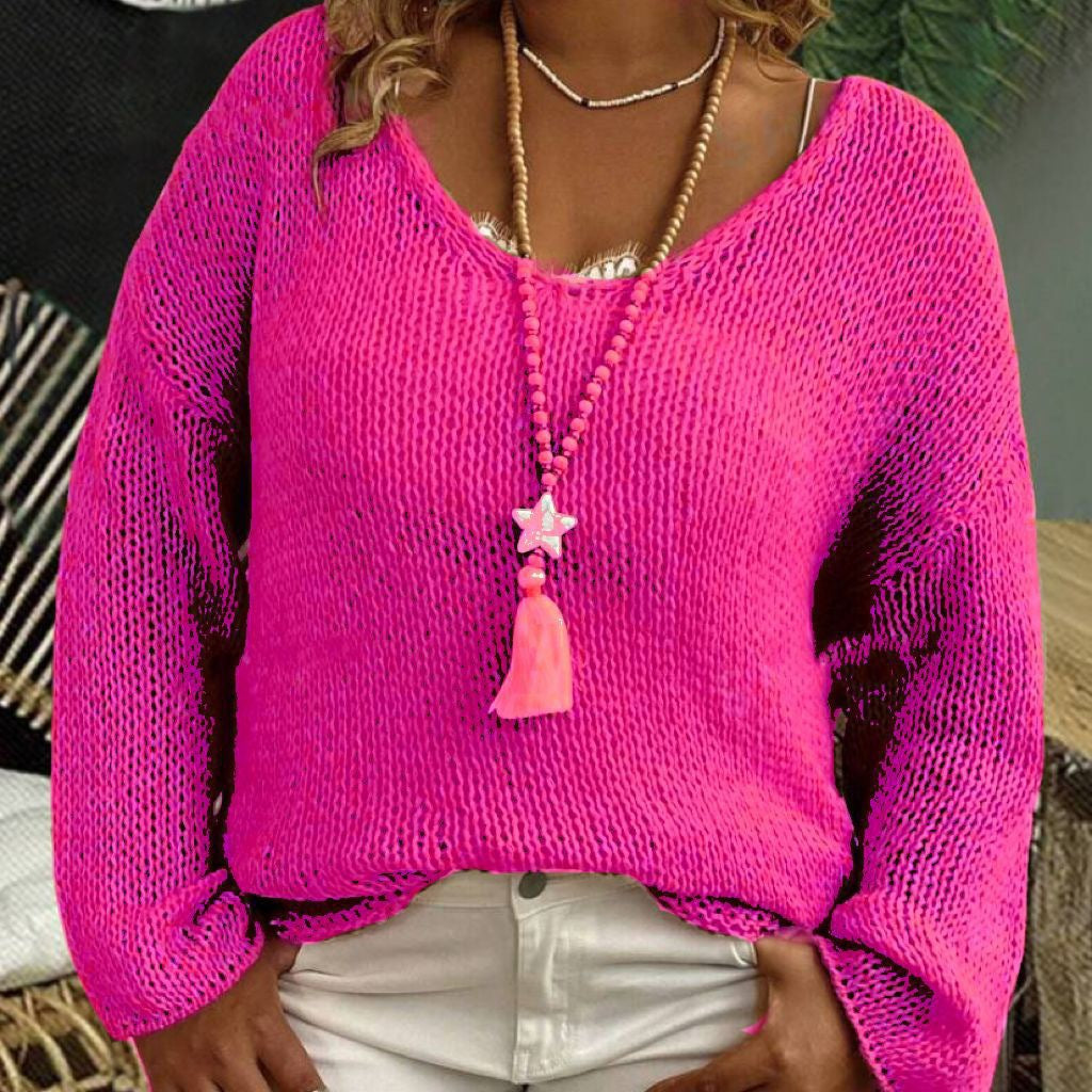 Oversized casual wide neck sweater for women, Lune London
