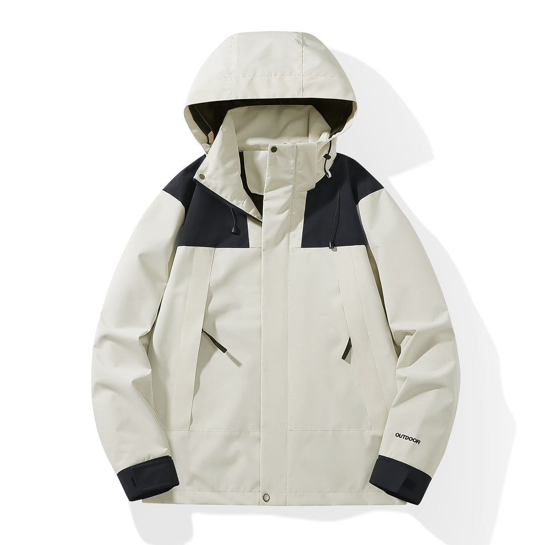 Men's Weatherproof Shell Parka with Adjustable Hood and Concealed Zippers Amarae