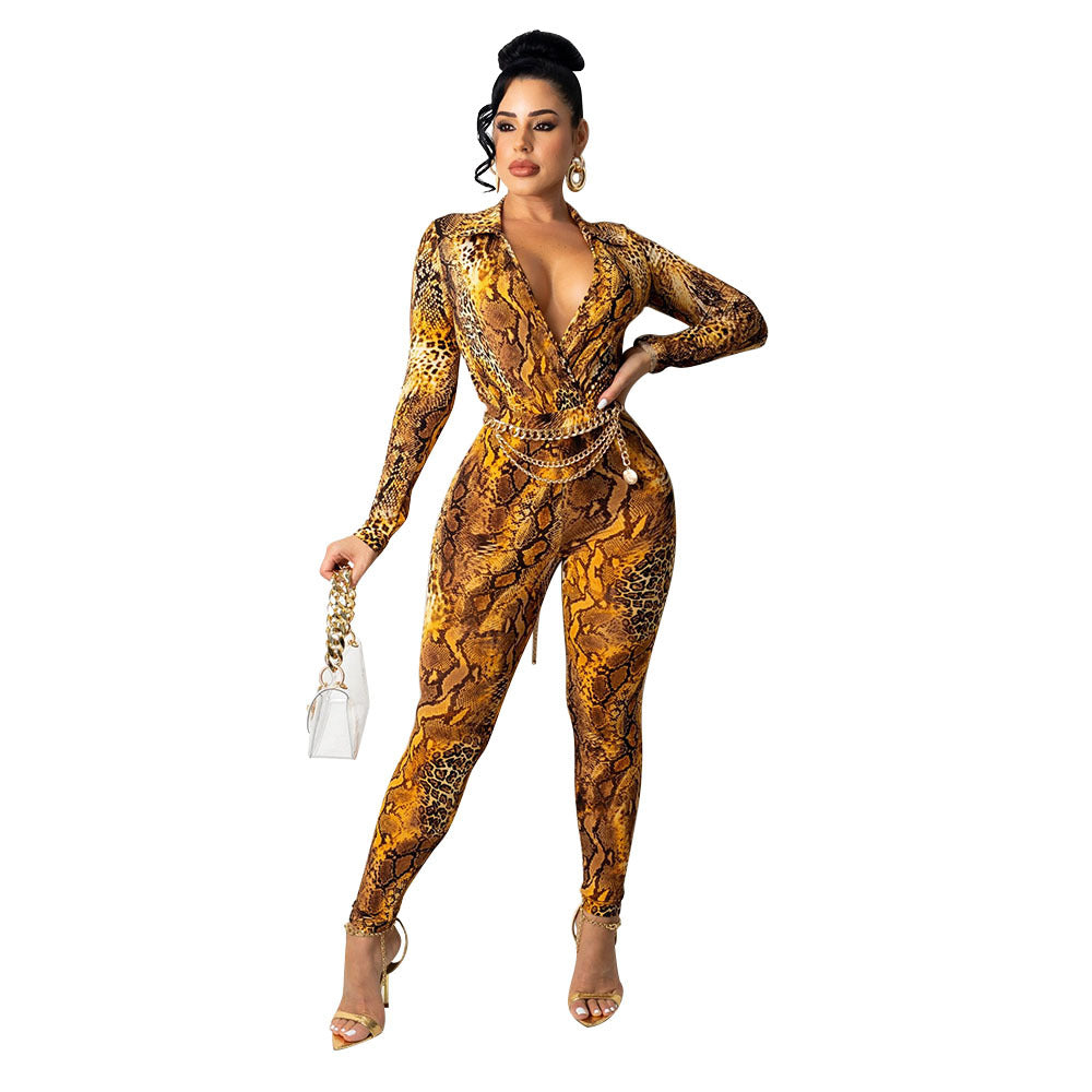 Ladies Exotic Animal Print Bodysuit Lune London