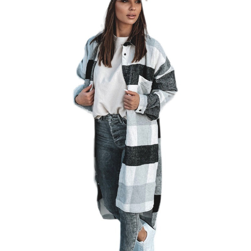 Checkered shirt for women with a longer cut Lune London
