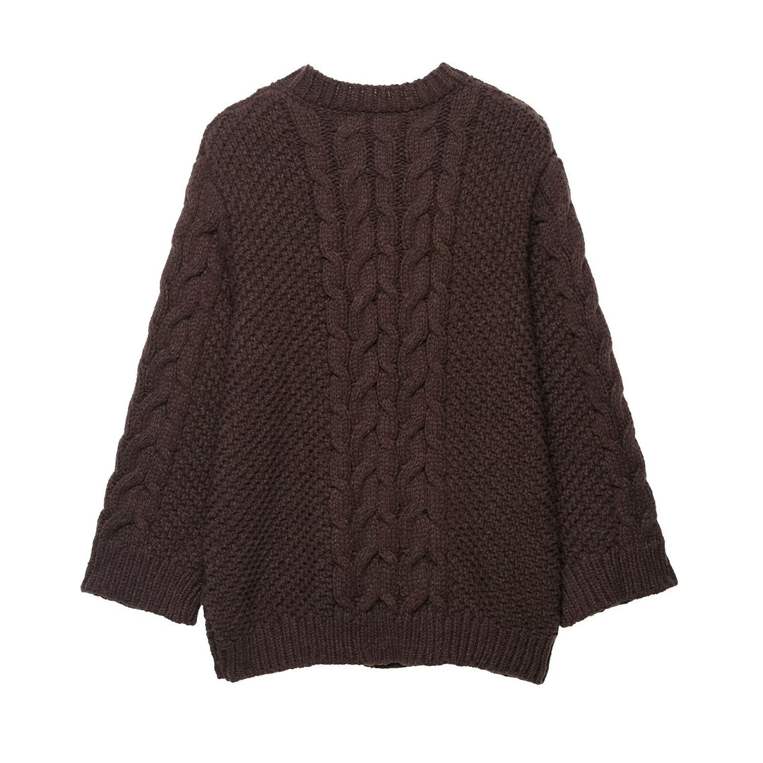 Chunky knit sweater for women with round neck and relaxed fit Lune London