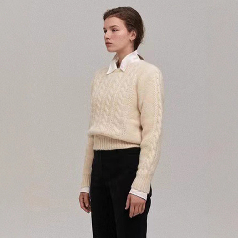 Pull en tricot confortable pour femmes avec motif en torsades Chic & Stil