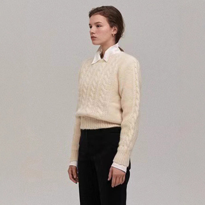 Pull en tricot confortable pour femmes avec motif en torsades Chic & Stil