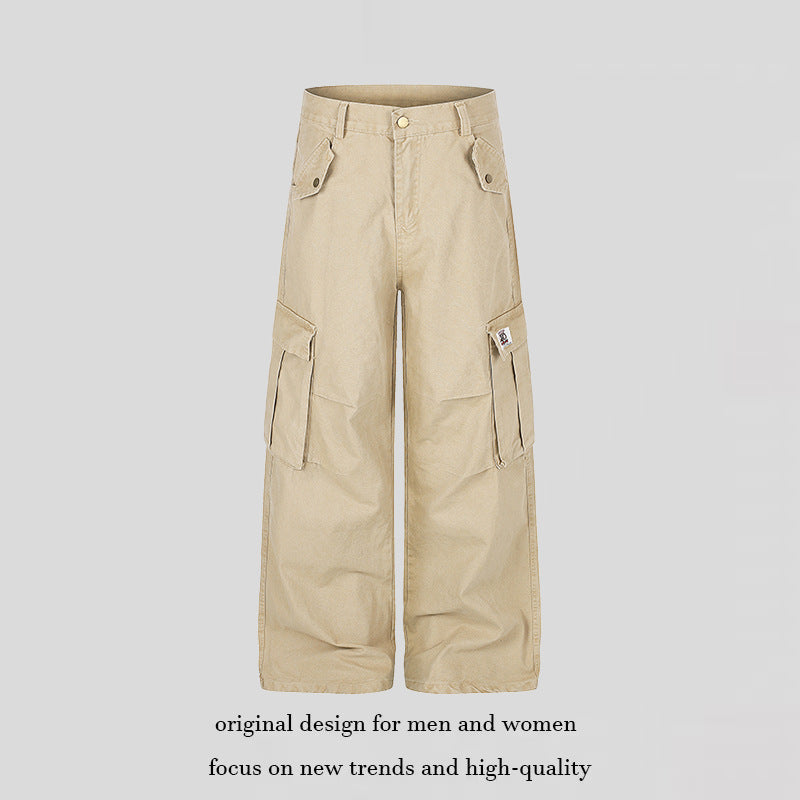 Women Wide High-Waist Cargo Pants with Large Flap Pockets and Utility Details Amarae