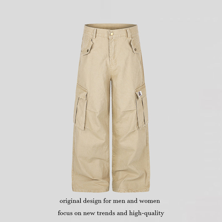 Women Wide High-Waist Cargo Pants with Large Flap Pockets and Utility Details Amarae
