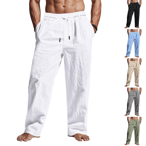 Men's casual summer pants with elastic waistband and practical side pockets Amarae