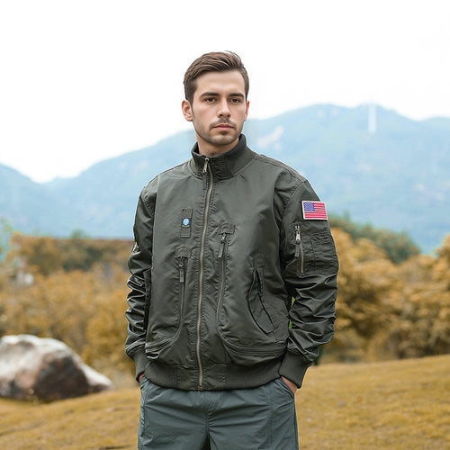 Camouflage bomber jacket for men with practical pockets and warm inner lining Amarae