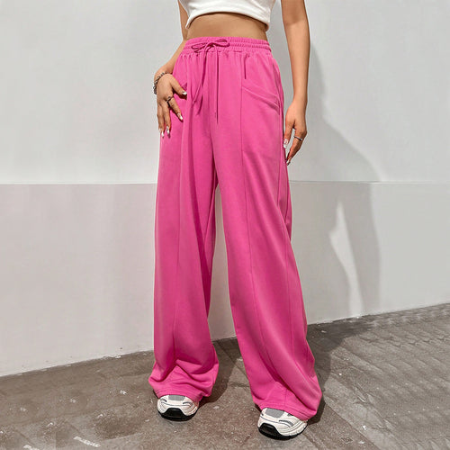 Pantalons de sport pour femmes à coupe décontractée avec taille élastique et poches latérales confortables Chic & Stil