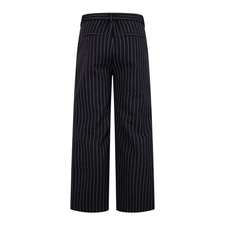 Women Wide Linen-Mix Culotte Pants with High Waist and D-Ring Belt Amarae